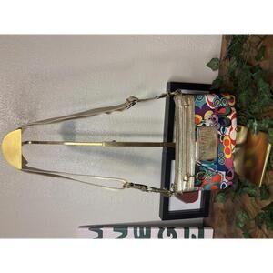 Coach Poppy Crossbody Bag Multicolor Gold Canvas Leather Y2K